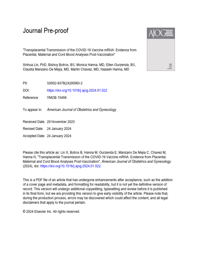 Transplacental Transmission of The COVID-19 Vaccine MRNA Evidence From ...