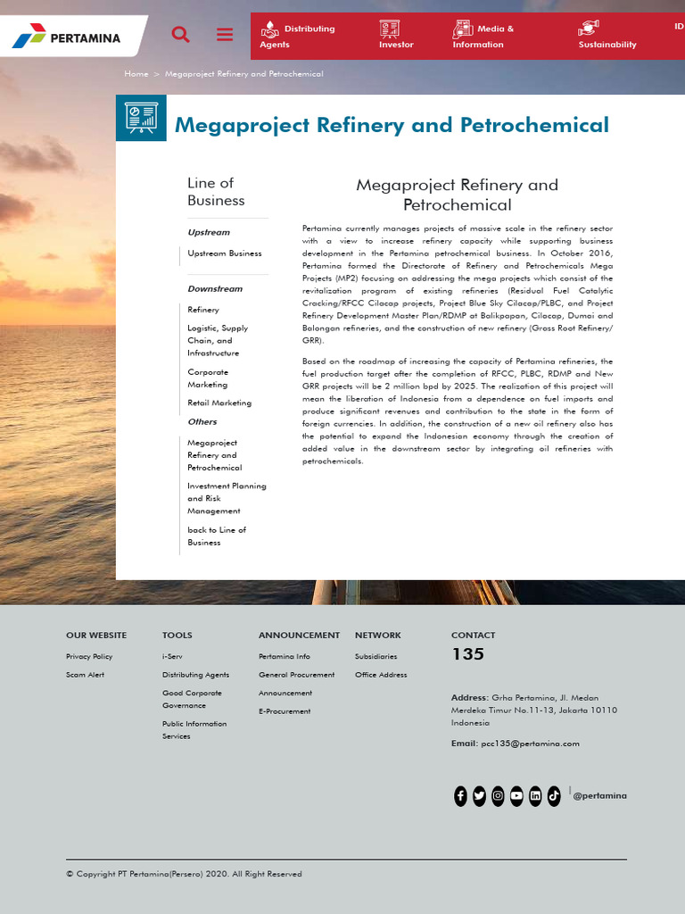 Megaproject Refinery and Petrochemical - Pertamina | PDF | Economies