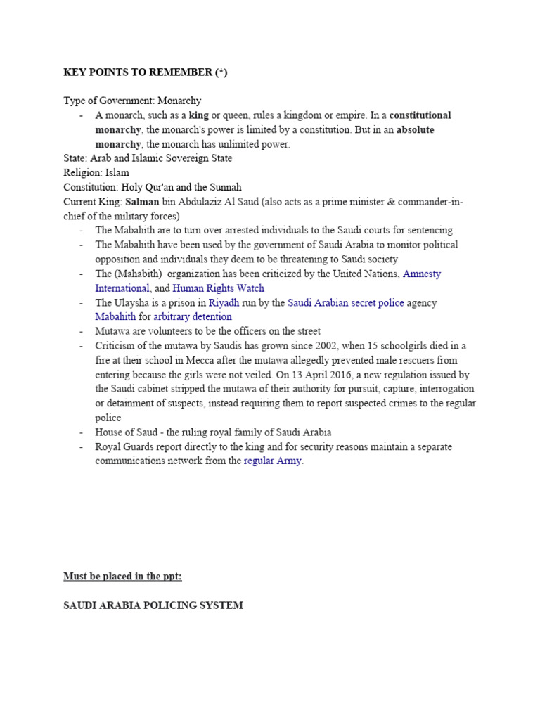 Saudi Arabia's Policing Structure Explained | PDF | House Of Saud ...