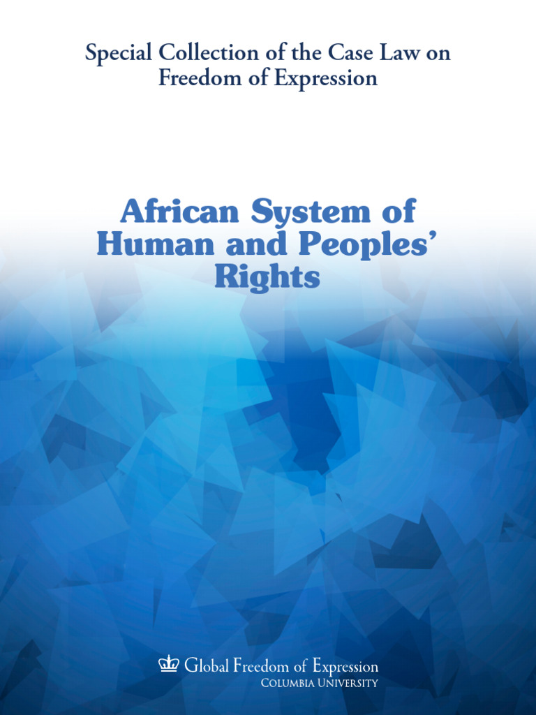 Special Collection On The Case Law On Freedom of Expression African ...