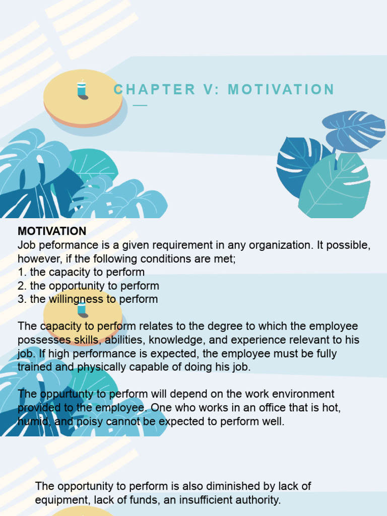 Chapter V - Motivation 2nd Performer | PDF