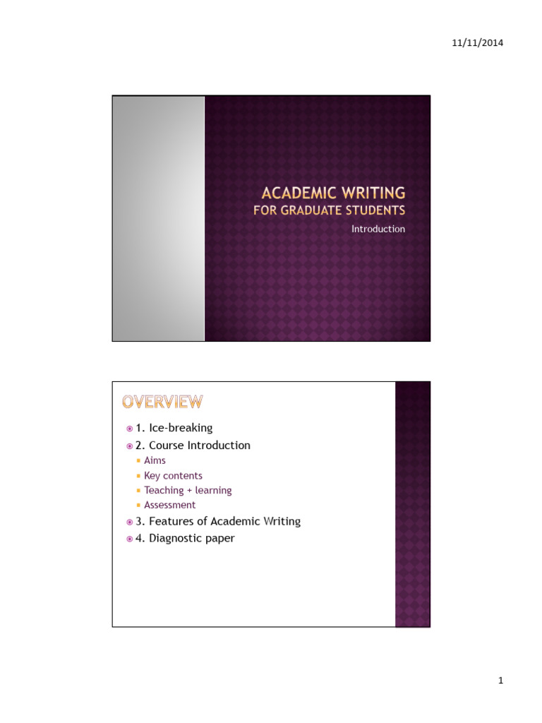 Academic Writing Course Overview | PDF | Experience | Citation