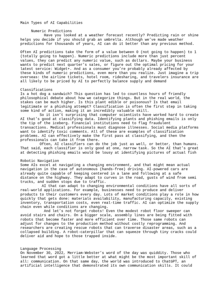 Main types of ai capabilities pdf artificial intelligence
