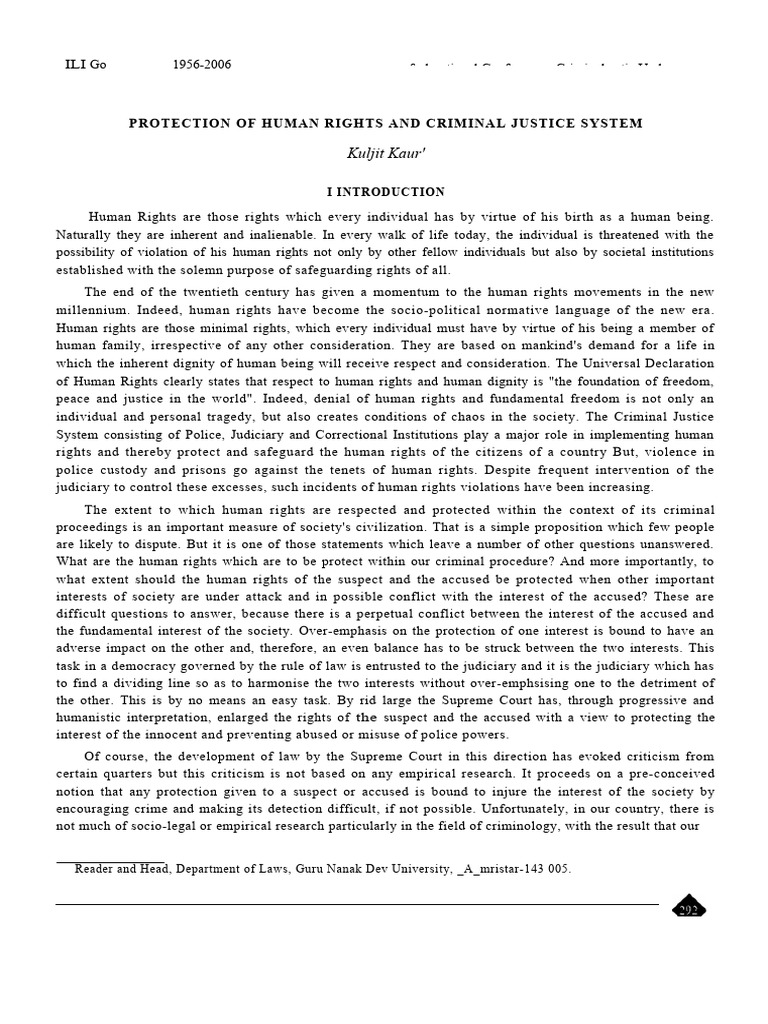 056 - Protection of Human Rights and Criminal Justice System | PDF ...