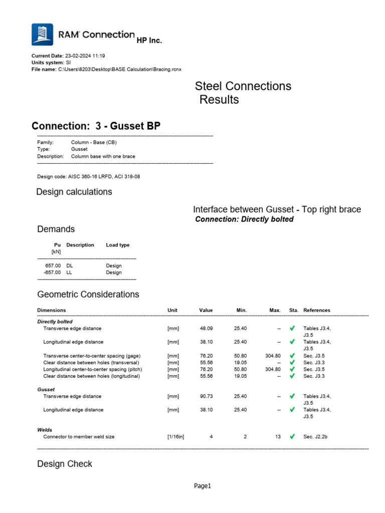 Steel Connection Design Verification | PDF | Beam (Structure) | Buckling