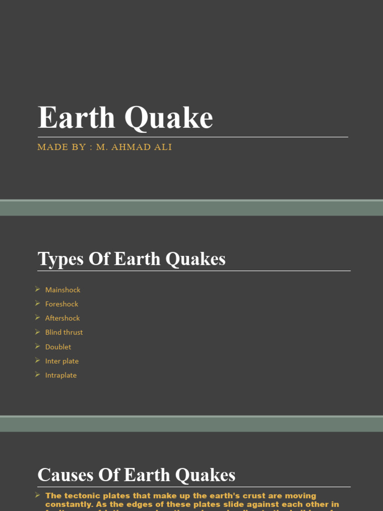 Earth Quake Presentation For Grade 8 With Alot of Slides | PDF | Social ...