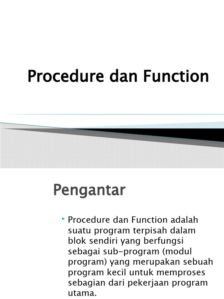 Prosedur dan Fungsi dalam Pemrograman | PDF | Karier & Perkembangan ...