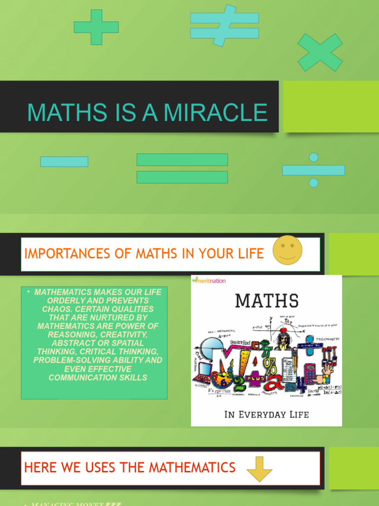 Maths Is A Miracle Pdf Mathematics Science