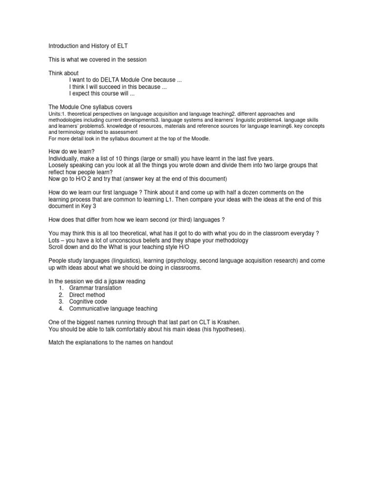 History of ELT Teaching | PDF | Second Language Acquisition | Language ...
