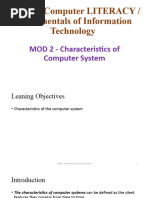 MOD 2 - Characteristics of Computer System