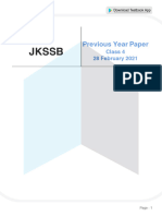 JKSSB Class IV (28 Feb 2021) English