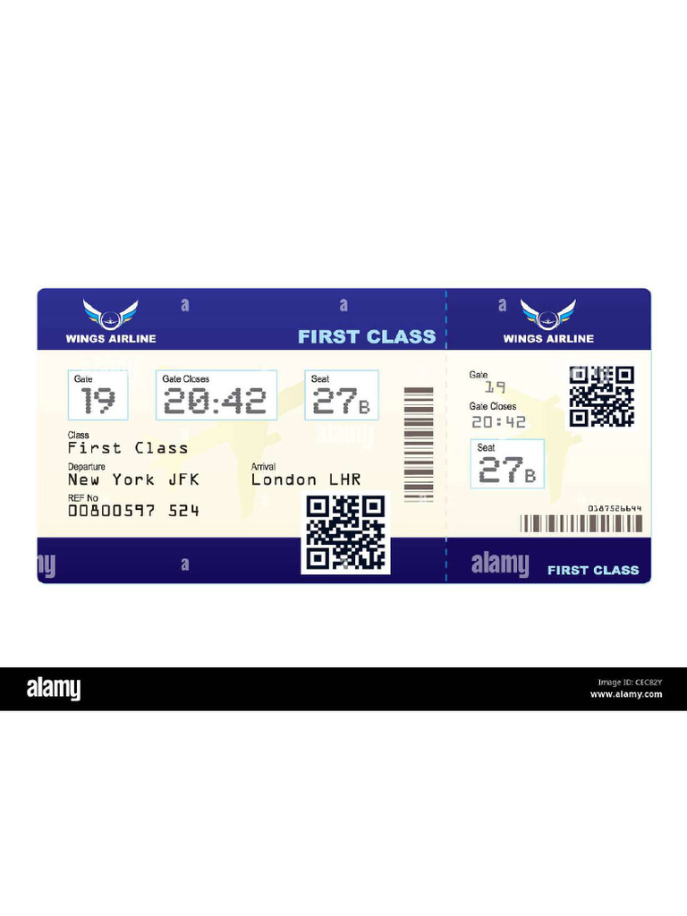 Faux Billet D Avion Avec Scan de Code Barres QR Code Moderne Smart ...