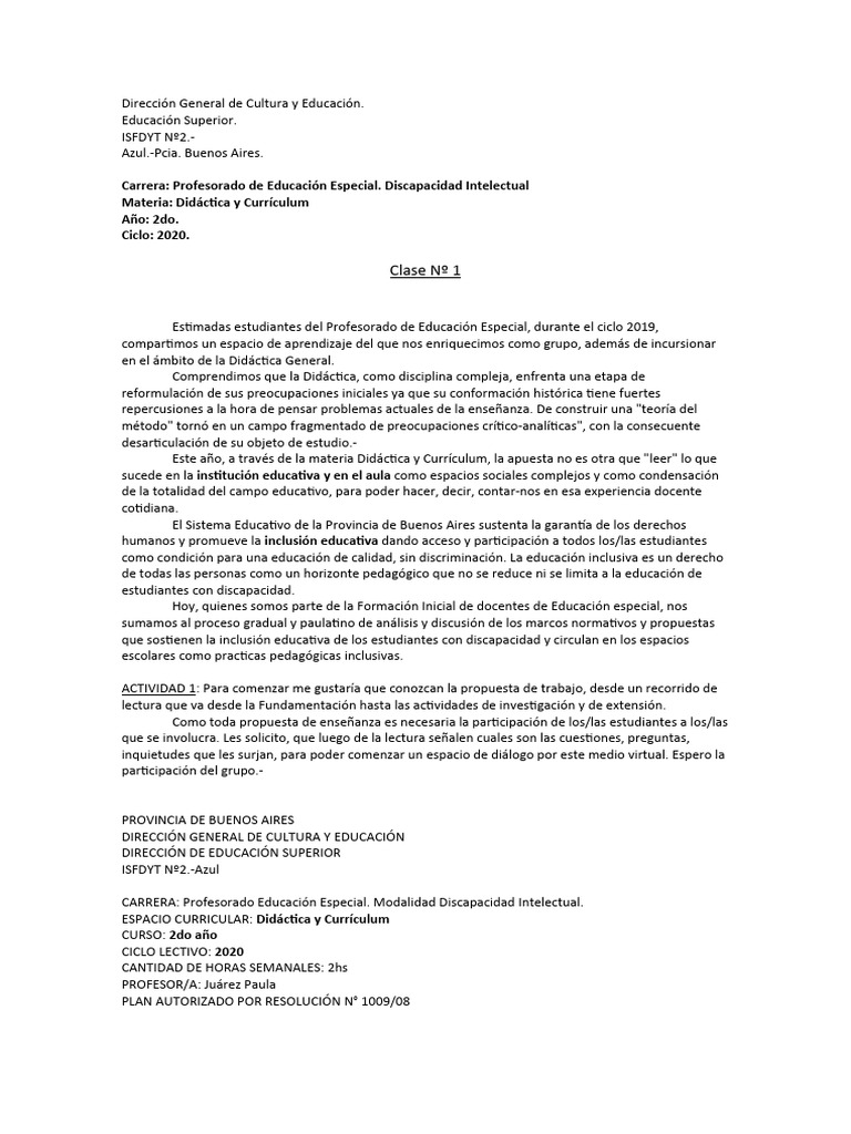 Didáctica y Currículum en Educación Especial | PDF | Plan de estudios ...