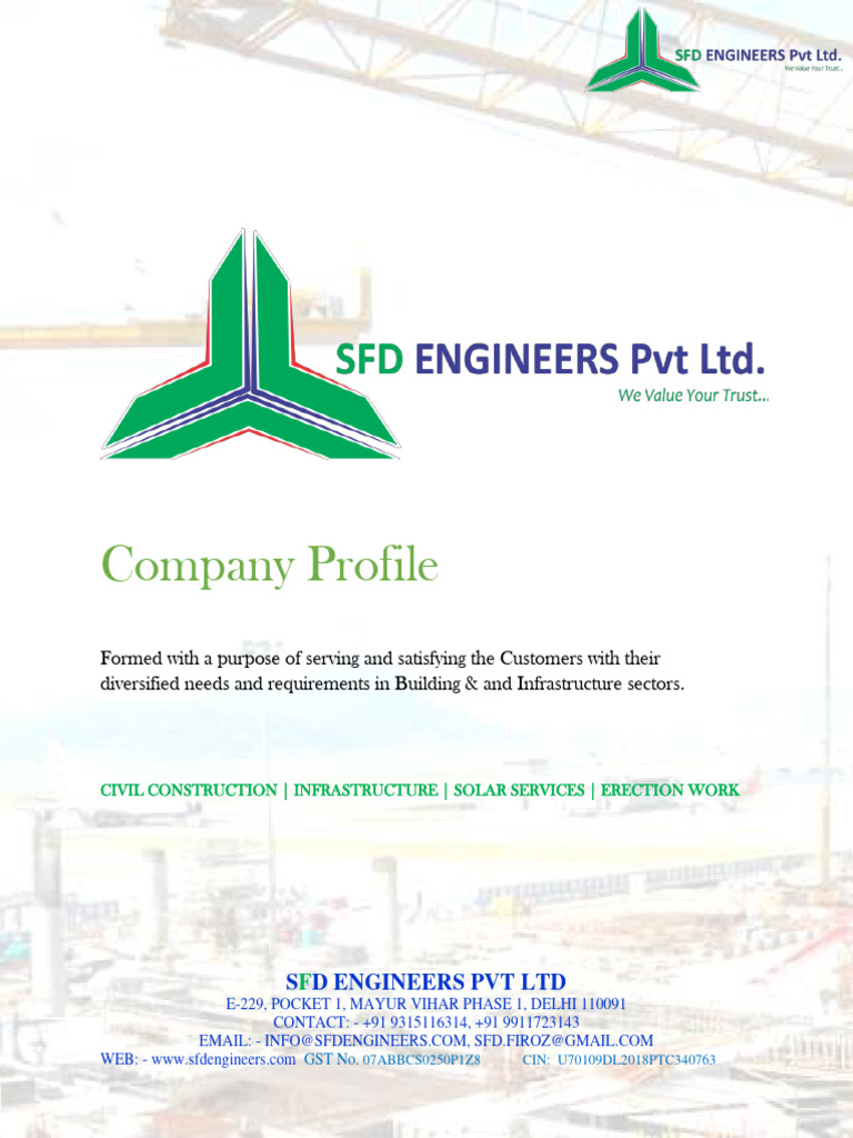 SFD Engineers Pvt Ltd: Company Overview | PDF | Real Estate | Engineering