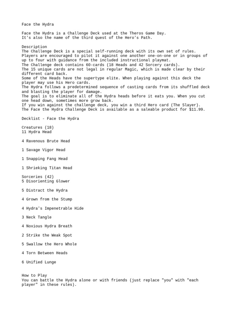 01 face the hydra how to play download free pdf games of chance