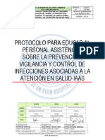 Protocolo Para Educar Al Personal Asistencial Sobre La Prevención, Vigilancia y Control de Infecciones Asociadas a La Atención en Salud-iaa