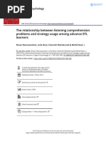 The Relationship Between Listening Comprehension Problems and Strategy Usage Among Advance EFL Learners