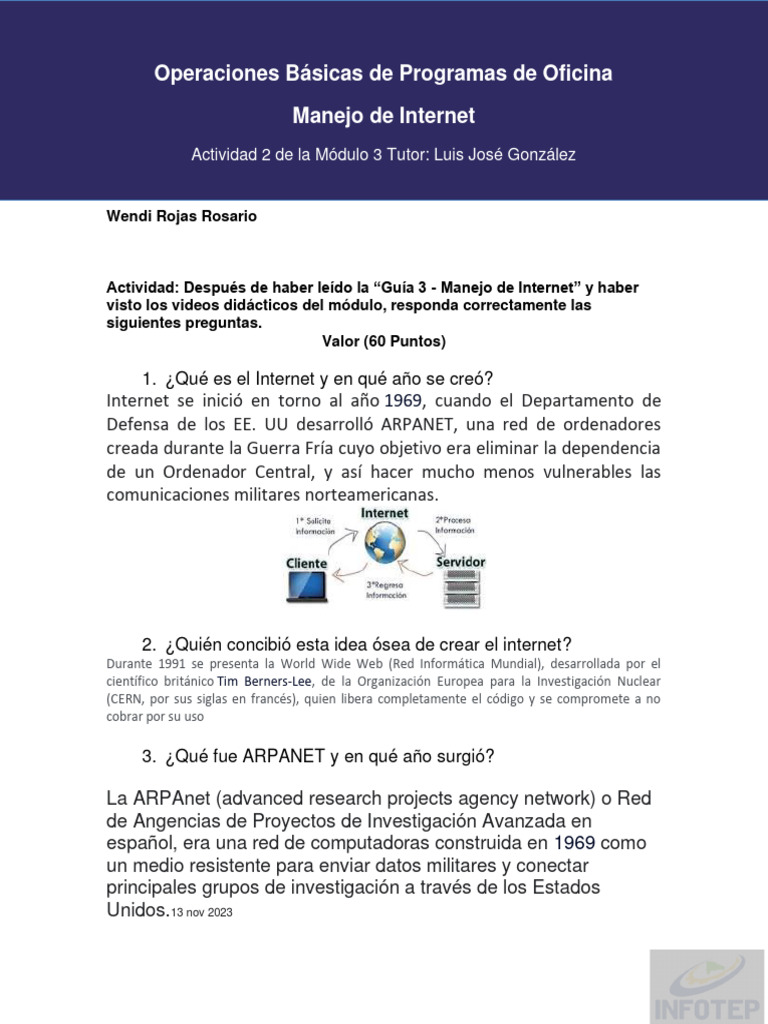 Operaciones Básicas de Internet y Nube | PDF | Red mundial | Internet y web