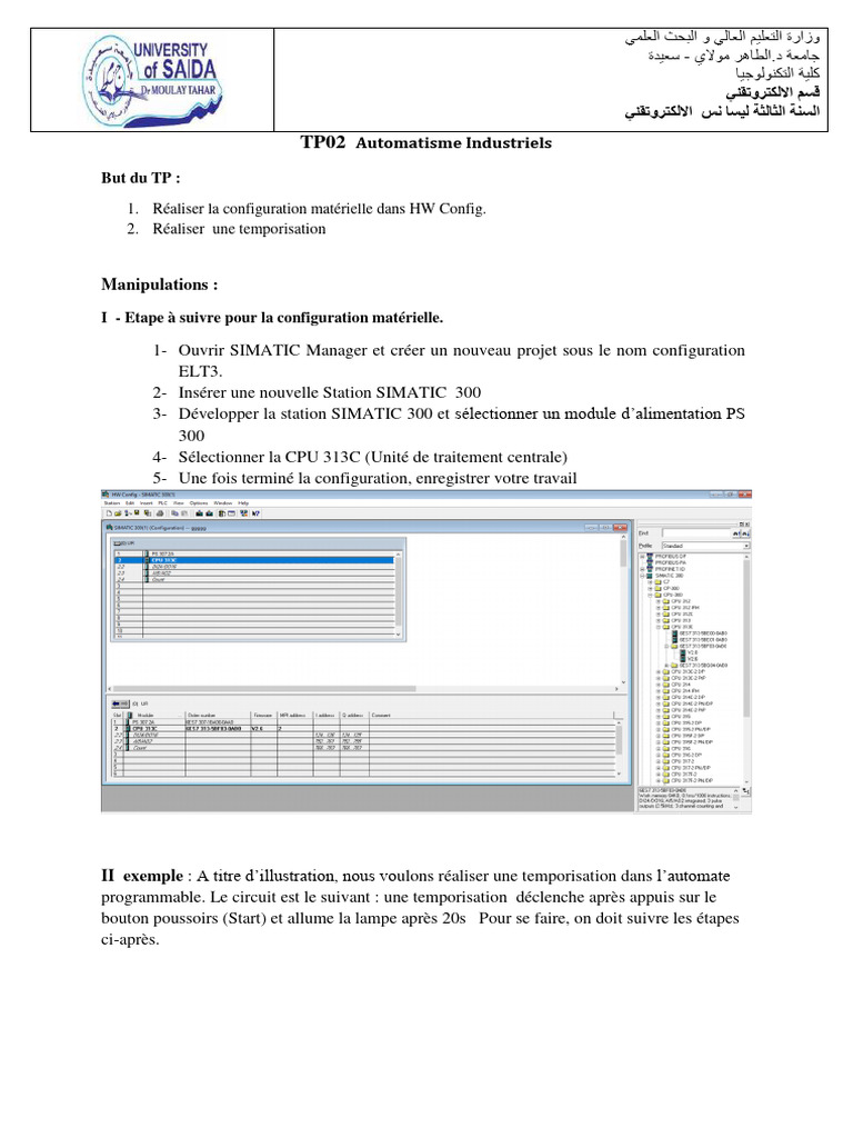 Configuration de Temporisation Step 7 | PDF