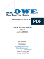 Lista de Piezas Productor de Hielo Howe