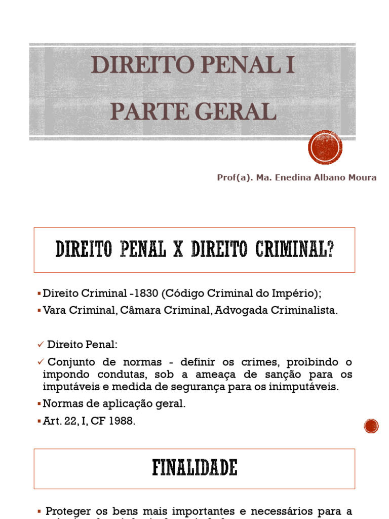 Direito Penal I Aspectos Gerais Pdf