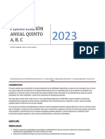 Planificación Anual 5° 2023