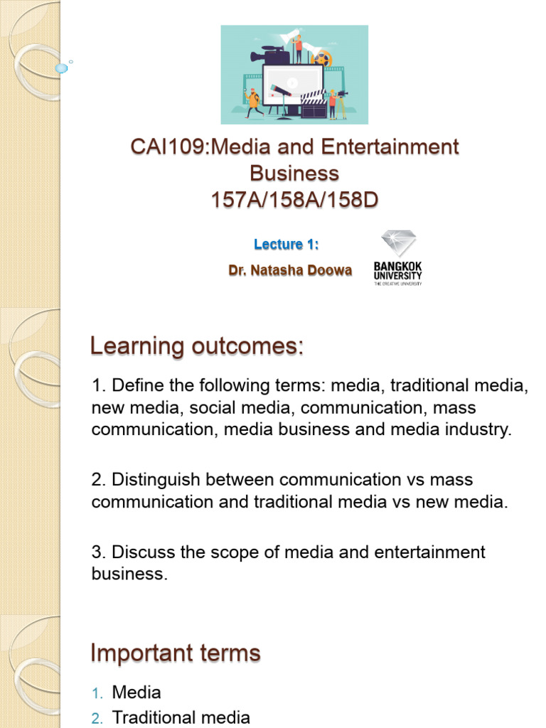 Cai109 Lecture 1 Media Entertainment 2nd Sem Pdf Mass Media