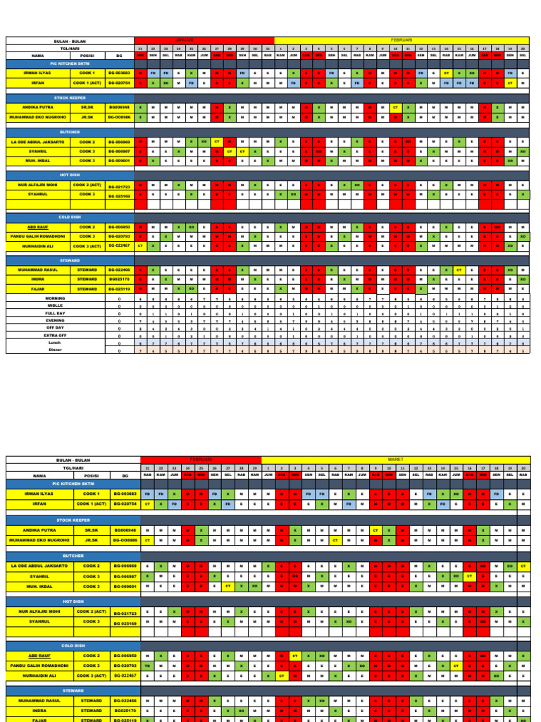 Schedule Kitchen 2024 | PDF