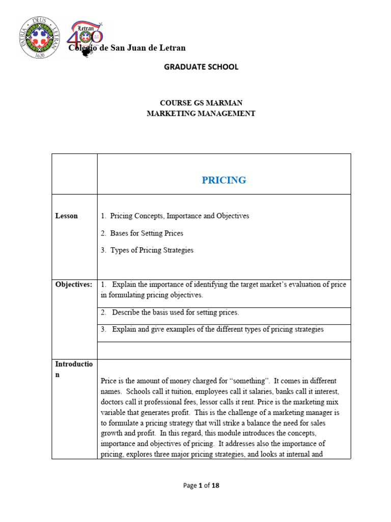 Overview of Pricing Strategies | PDF | Pricing | Prices