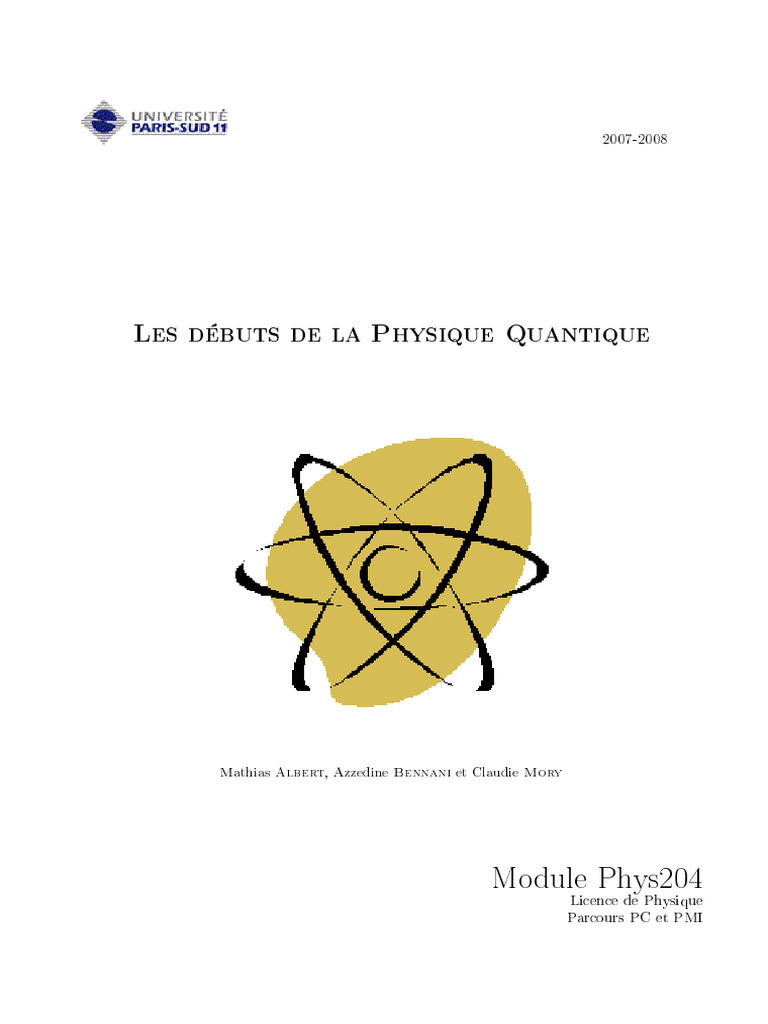 Débuts de la Physique Quantique | PDF | Mécanique quantique | Physique