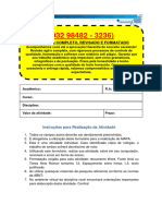 Resolução - (032 98482 - 3236) - M.A.P.A - Unicesumar - Toxicologia e Análises Toxicológicas - 51 - 2024