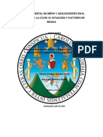 Salud Mental en Niños y Adolescentes en El Contexto de La Covid-19