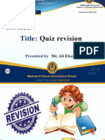 Quiz Revision (Topic 8)