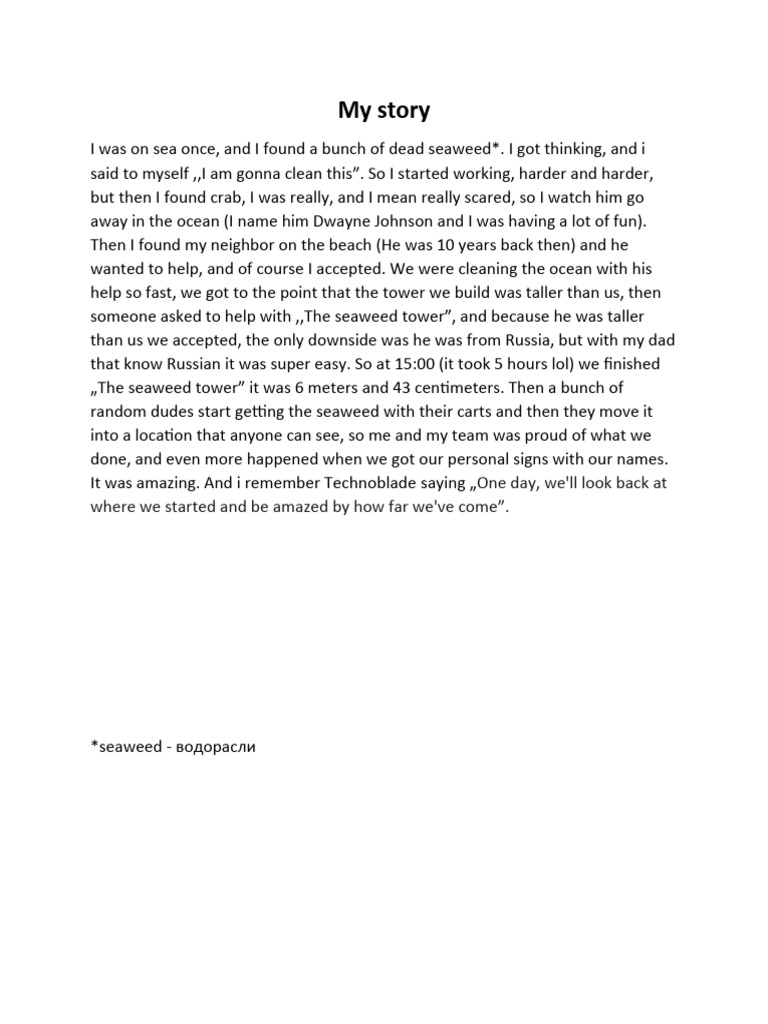 Ocean Cleanup Adventure Story | PDF | Social Science | Art