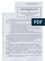 Motion de Protestation / Coordination Des Syndicats Des Personnels Soignants