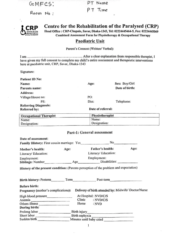 Pids Assessment Form | PDF