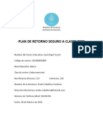 Plan de Retorno Seguro A Clases 2022