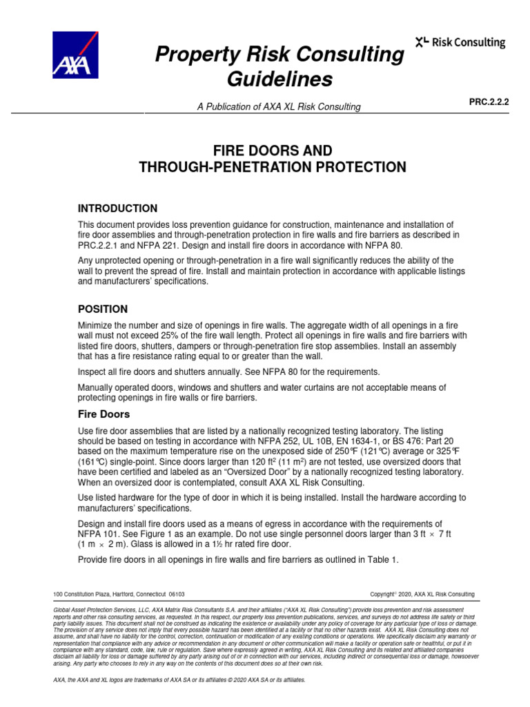 AxA Property Risk Consulting Guidelines - Fire Doors and Through ...
