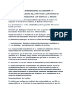 NORMA INTERNACIONAL de AUDITORÍA 240 Responsabilidad Del Auditor Con Respecto Al Fraude
