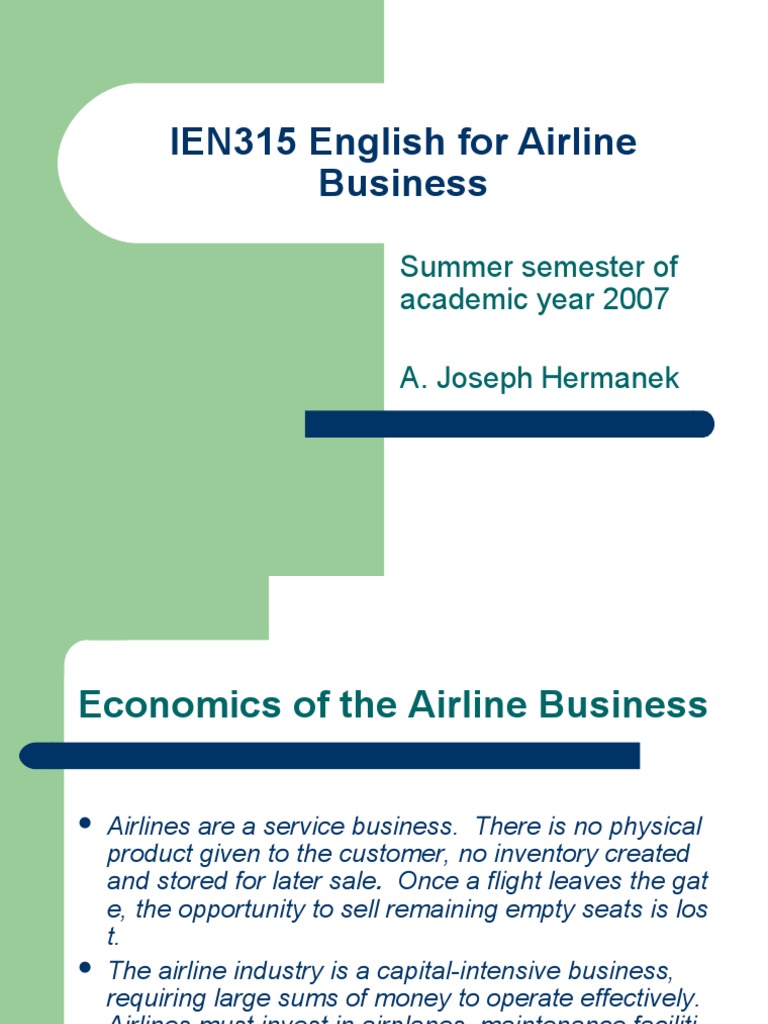 Airline Economics PDF Airlines Business Class