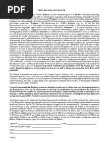 BRO - Video Release and Waiver