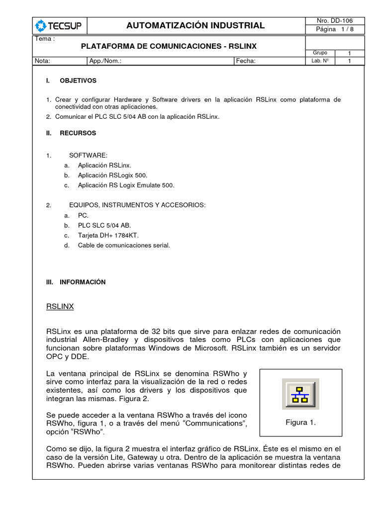 Configuración de RSLinx y RSWho | PDF | Controlador lógico programable ...