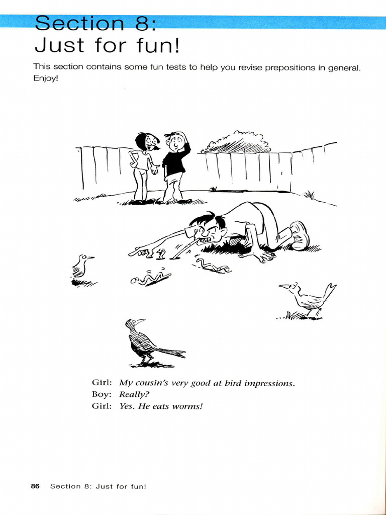 Test Your Prepositions Section 8 Pdf