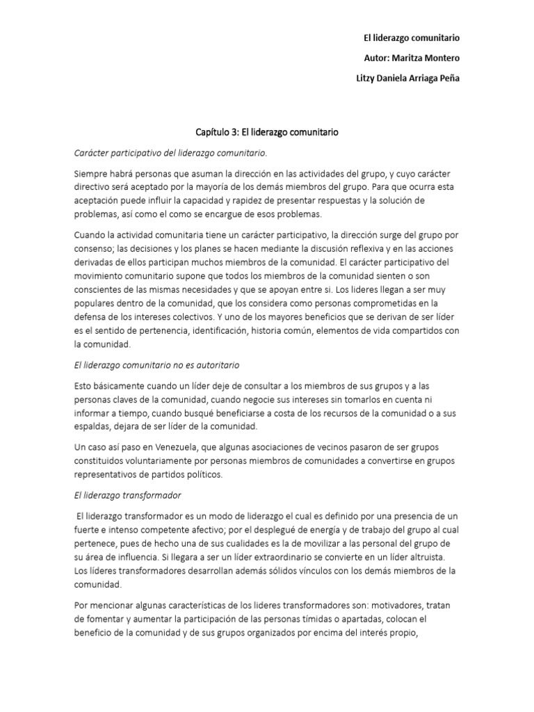 Liderazgo Comunitario: Claves y Retos | PDF | Liderazgo | Comunidad