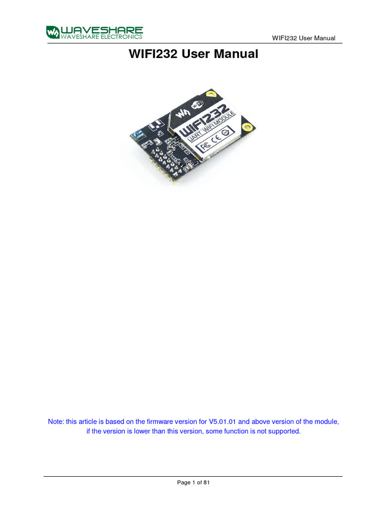 WIFI232 UserManual | PDF | Wi Fi | Computer Network