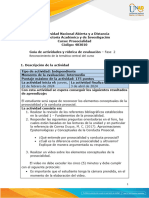 Guía de Actividades y Rúbrica de Evaluación - Unidad 1 - Fase 2 - Reconocimiento de La Temática Central Del Curso