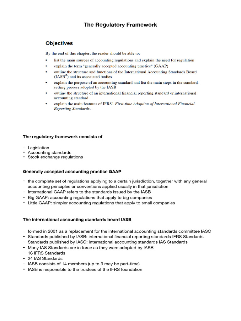 The Regulatory Framework Pdf International Financial Reporting