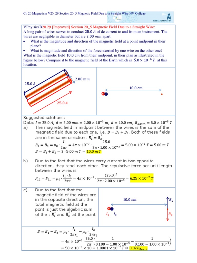 V20 29+section+20 5+Magnetic+Field+Due+to+a+Straight+Wire | PDF