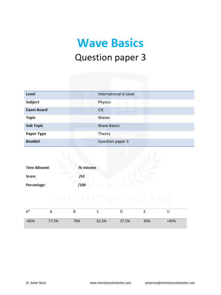 Wave Basics: A Level Physics Exam Guide | PDF
