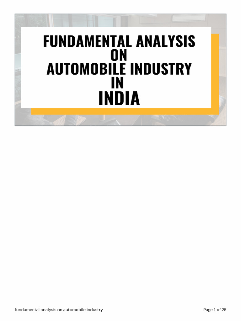 Fundamental Analysis On Automobile Industry | PDF